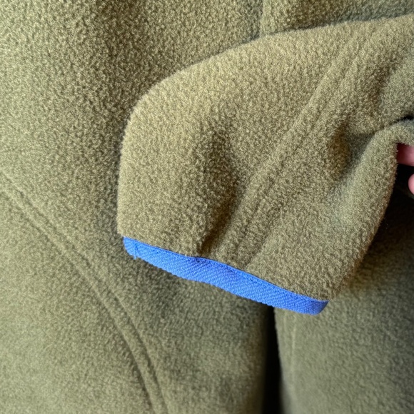 NWT Men's Alpine Design Polar Fleece in Lush Olive w Blue Orange Accents,  SM - Picture 9 of 11